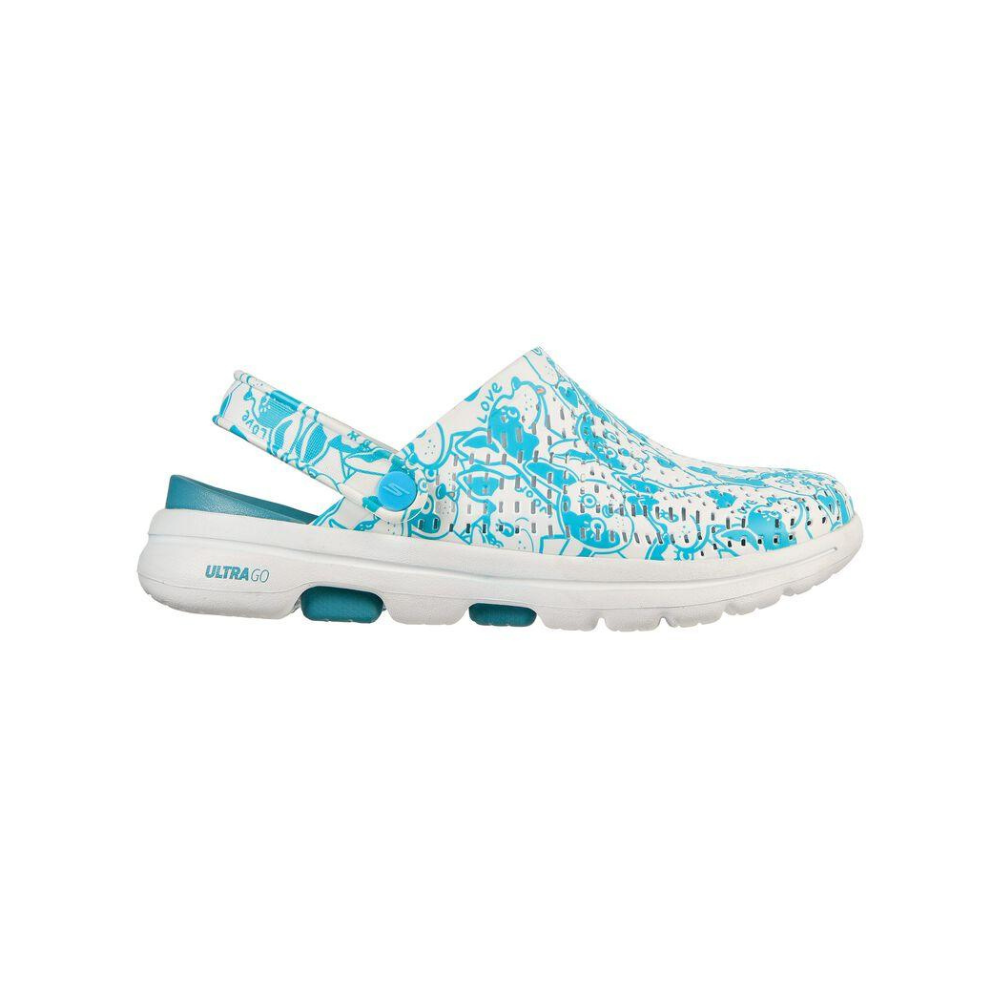 Skechers Go Walk 5 Fur 111001 Real Teal Green Women's Slipper Sandal
