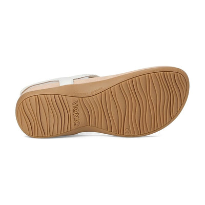 Vionic Brea Toe Post Slingback Sandal White Leather I9863L6100 4.1