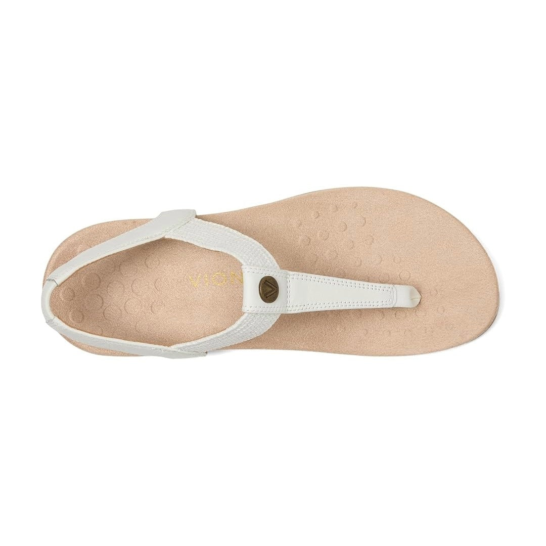 Vionic Brea Toe Post Slingback Sandal White Leather I9863L6100 2.1