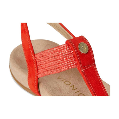 Vionic Brea Toe Post Slingback Sandal Cherry Tomato Nubuck I9863L5601 6