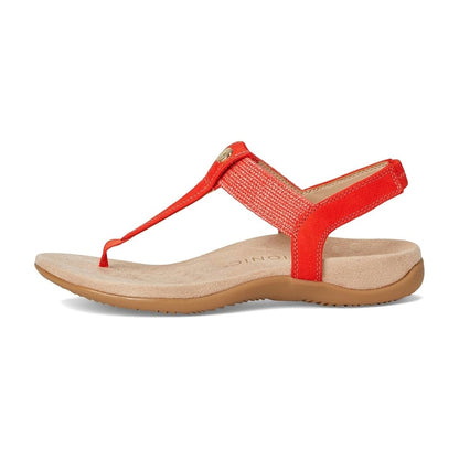 Vionic Brea Toe Post Slingback Sandal Cherry Tomato Nubuck I9863L5601 5
