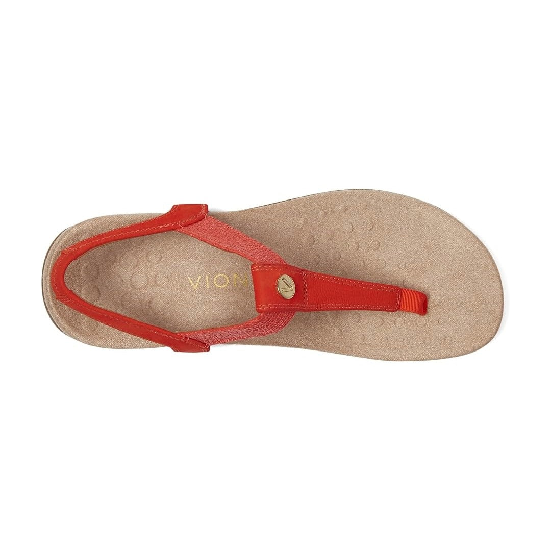 Vionic Brea Toe Post Slingback Sandal Cherry Tomato Nubuck I9863L5601 2