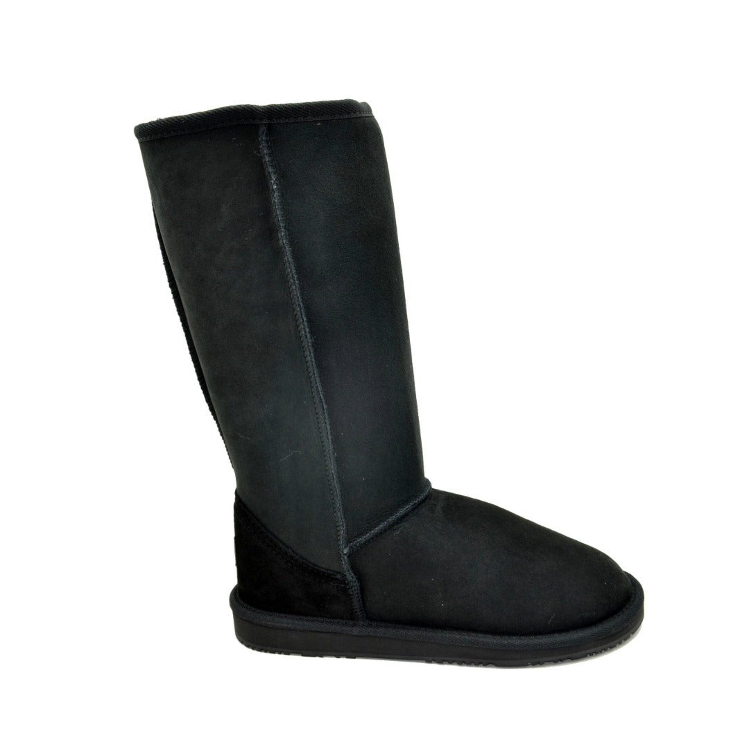 Burlee Women's Sheepskin Boot Tall Black - Warm & Stylish, Moisture-Wicking and Breathable 1