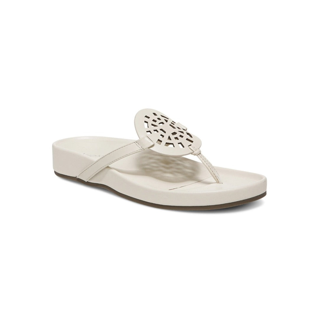 Vionic Women's Solari Sandal, Cream Leather 1