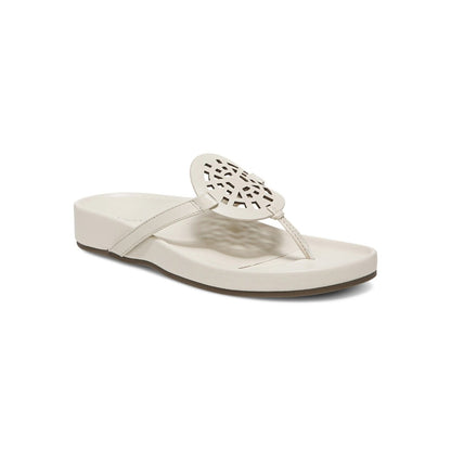 Vionic Women's Solari Sandal, Cream Leather 1