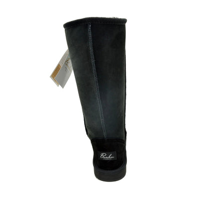 Burlee Women's Sheepskin Boot Tall Black - Warm & Stylish, Moisture-Wicking and Breathable 3