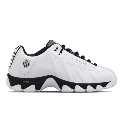 K-Swiss ST329 CMF White Black 03426-102 Leather Men's Wide Shoes 1