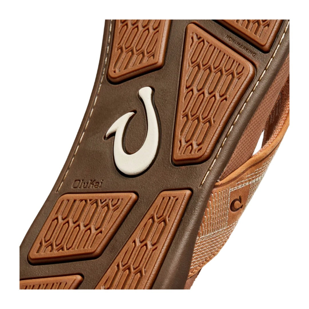 Olukai Men's Tuahine Waterproof Leather Sandals Toffee