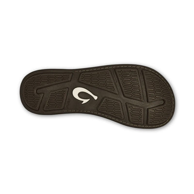Olukai Men's Tuahine Waterproof Leather Sandals Dark Wood