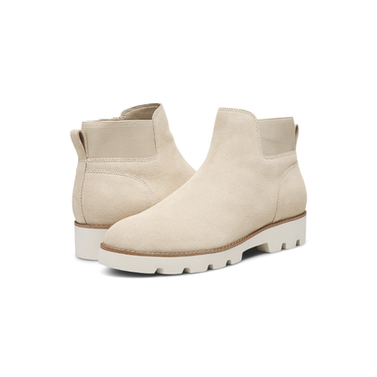 Vionic Women's Brionie Chelsea Pull-Up Suede Ankle Boot Semolina Beige