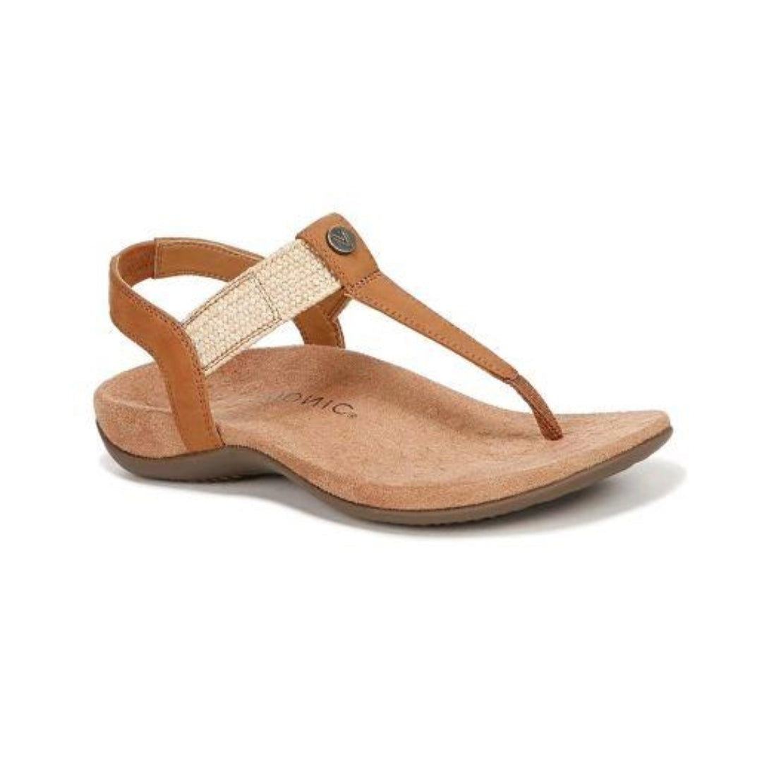 Vionic Women's Brea Heeled Sandal, Camel Nbck Leather