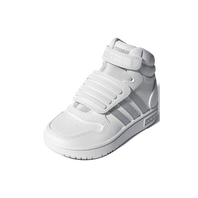 Adidas Hoops Mid 3.0 AC I Kids Basketball Sneakers White Silver - angle view