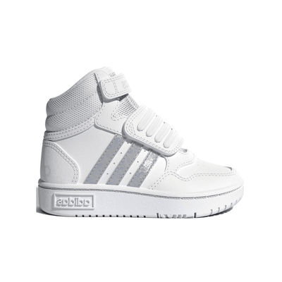 Adidas Hoops Mid 3.0 AC I Kids Basketball Sneakers White Silver - side view