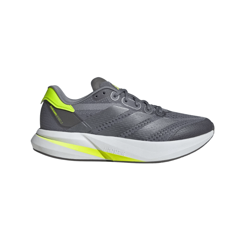 Adidas Men's Duramo Speed 2 Running Shoes - Grey / Iron Metallic / Lucid Lemon 1