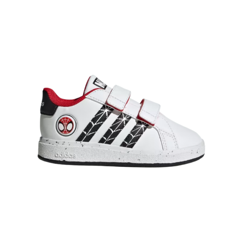 Adidas Kids' Grand Court Spider-Man CF Sneaker - Ftwr White / Core Black / Better Scarlet