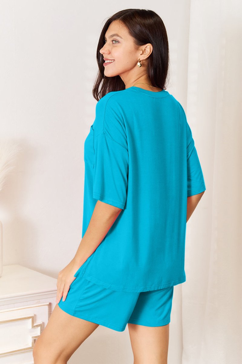 Basic Bae Full Size Soft Rayon Half Sleeve Top and Shorts Set - Trendsi