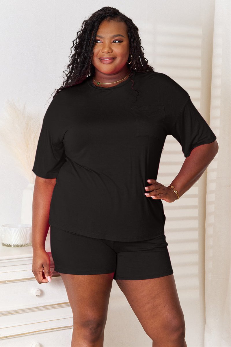 Basic Bae Full Size Soft Rayon Half Sleeve Top and Shorts Set - Trendsi