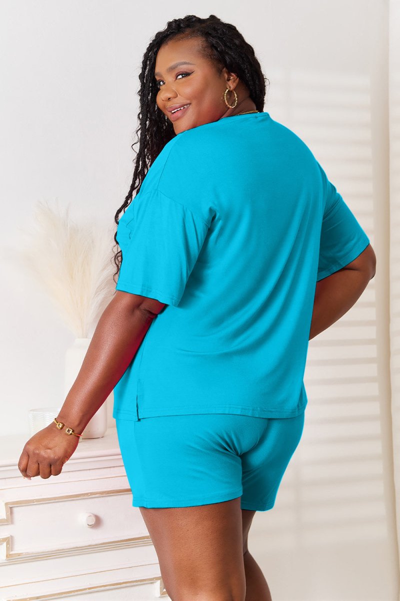 Basic Bae Full Size Soft Rayon Half Sleeve Top and Shorts Set - Trendsi