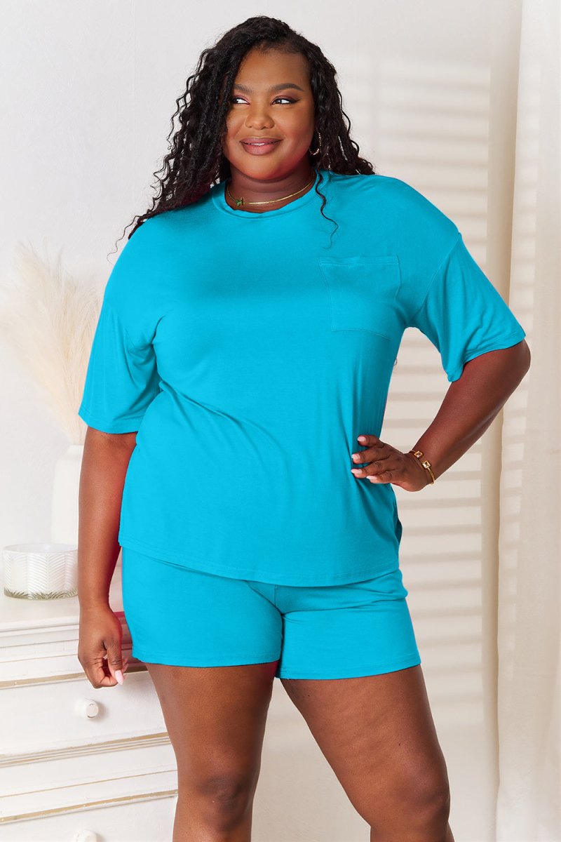 Basic Bae Full Size Soft Rayon Half Sleeve Top and Shorts Set - Trendsi