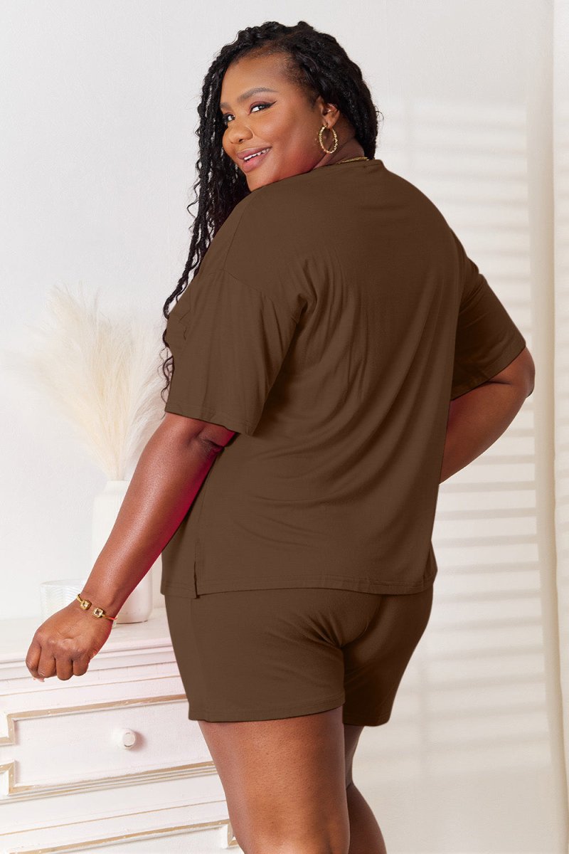 Basic Bae Full Size Soft Rayon Half Sleeve Top and Shorts Set - Trendsi