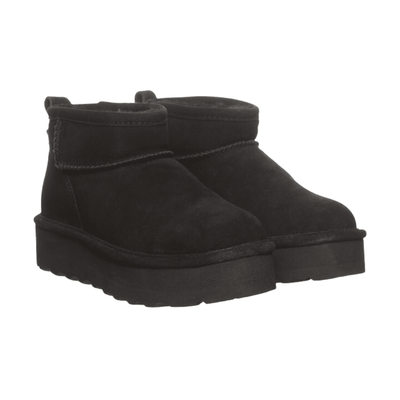 Bearpaw Women's Suede Retro Shorty Boot - Black 6