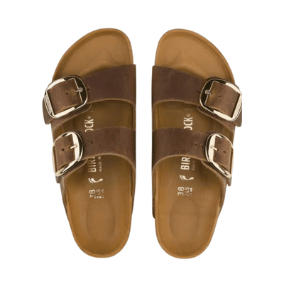Birkenstock Arizona Big Buckle Sandals - Cognac Oiled Leather - Regular 5