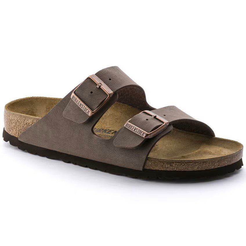 Birkenstock Arizona Birkibuc Mocha Leather Unisex Sandal - Unisex SandalsBirkenstock