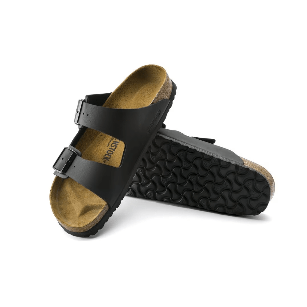 Birkenstock Arizona Birko - flor Black Leather Unisex Sandal 5