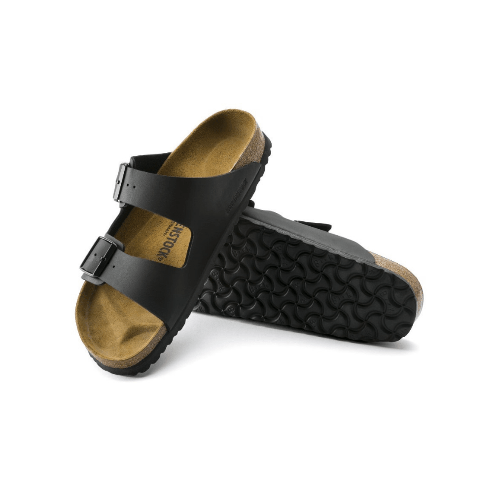 Birkenstock Arizona Birko-Flor Black Unisex - Top View cork footbed