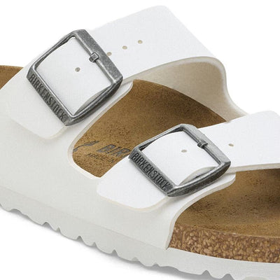 Birkenstock Arizona Birko - Flor White Leather Unisex Sandals – Classic Comfort Slip - On 4