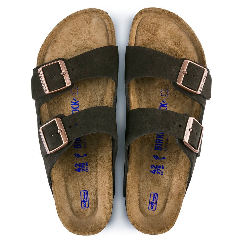 Birkenstock Arizona Mocha Soft Footbed Suede Leather Sandal - Unisex Adult SandalsBirkenstock