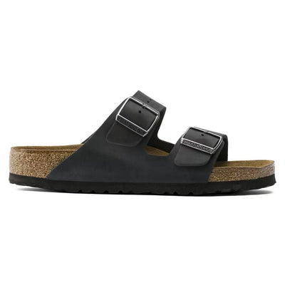 Birkenstock Arizona Soft Footbed Birko - Flor - Oiled Leather Black Unisex Sandal 1