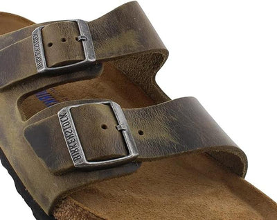 Birkenstock Arizona Soft Footbed Oiled Leather Faded Khaki Sandal 5