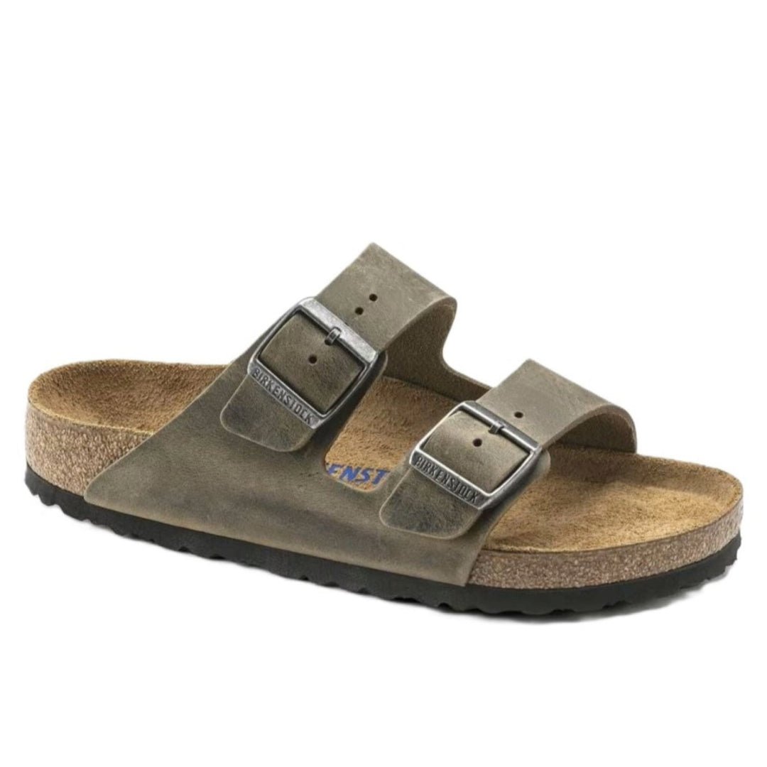 Birkenstock Arizona Soft Footbed Oiled Leather Faded Khaki Men's Sandal - Men's SandalBirkenstock