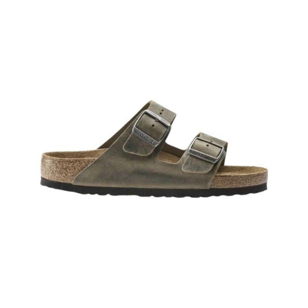 Birkenstock Arizona Soft Footbed Oiled Leather Faded Khaki Sandal 1