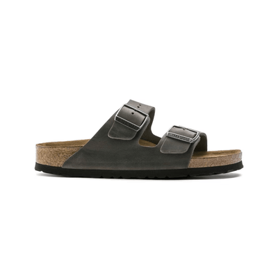 Birkenstock Arizona Soft Footbed Oiled Leather Iron Unisex Sandal 1