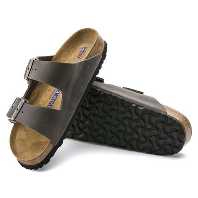 Birkenstock Arizona Soft Footbed Oiled Leather Iron Unisex Sandal 8