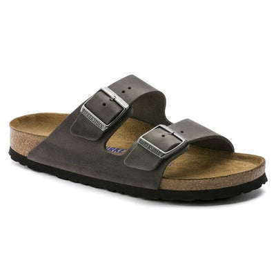 Birkenstock Arizona Soft Footbed Oiled Leather Iron Unisex Sandal 2