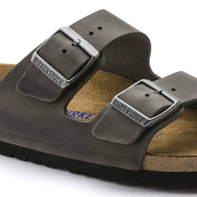 Birkenstock Arizona Soft Footbed Oiled Leather Iron Unisex Sandal 4