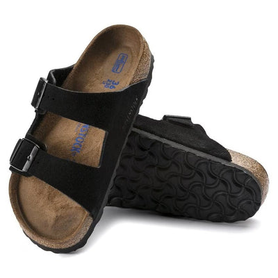 Birkenstock Arizona Soft Footbed Suede Leather Black Unisex Sandal - Unisex SandalsBirkenstock
