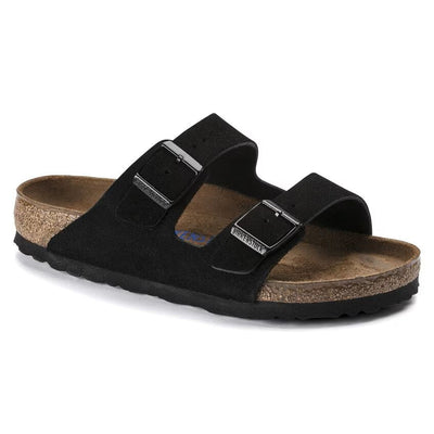 Birkenstock Arizona Soft Footbed Suede Leather Black Unisex Sandal 2