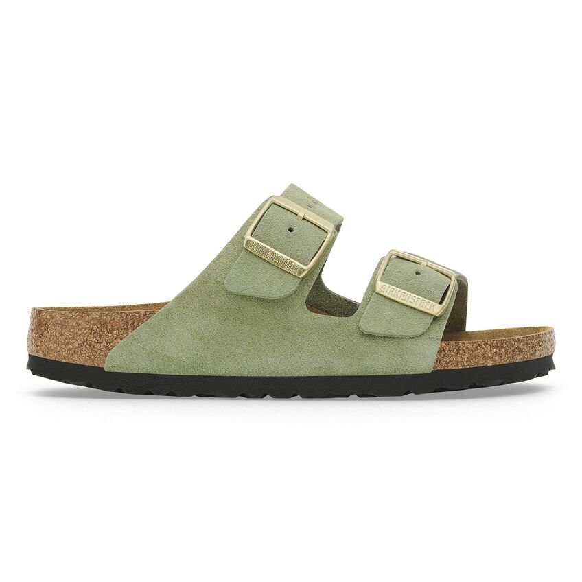 Birkenstock Arizona Soft Footbed Suede Leather Green Tea Unisex Sandal - Women's SandalBirkenstock