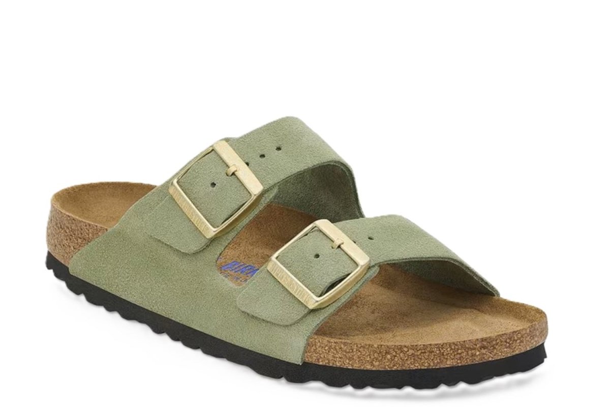 Birkenstock Arizona Soft Footbed Suede Leather Green Tea Unisex Sandal - Women's SandalBirkenstock