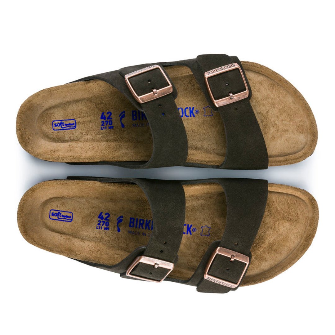 Birkenstock Arizona Soft Footbed Suede Leather Mocha Unisex Sandal - Unisex SandalsBirkenstock