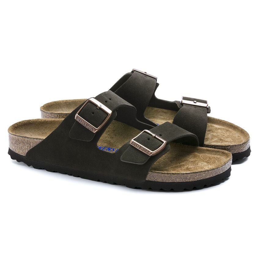 Birkenstock Arizona Soft Footbed Suede Leather Mocha Unisex Sandal - Unisex SandalsBirkenstock