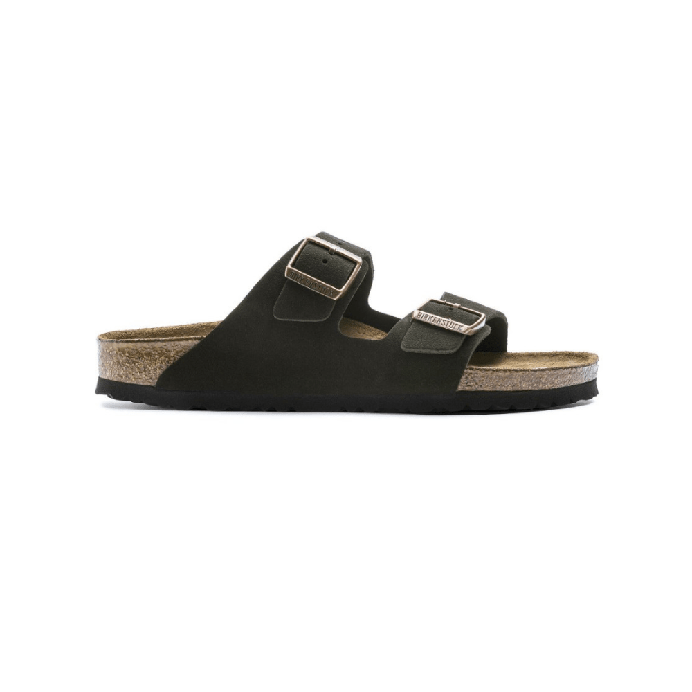 Birkenstock Arizona Soft Footbed Suede Mocha - Side View adjustable straps