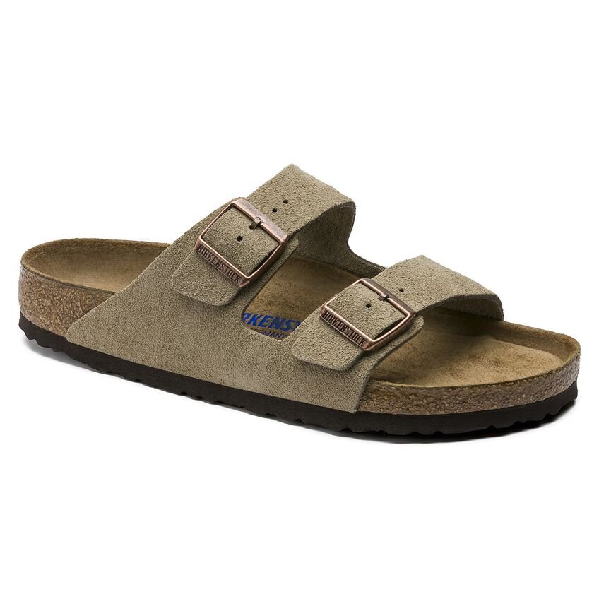 Birkenstock Arizona Soft Footbed Suede Leather Taupe Unisex Sandal - Unisex SandalsBirkenstock