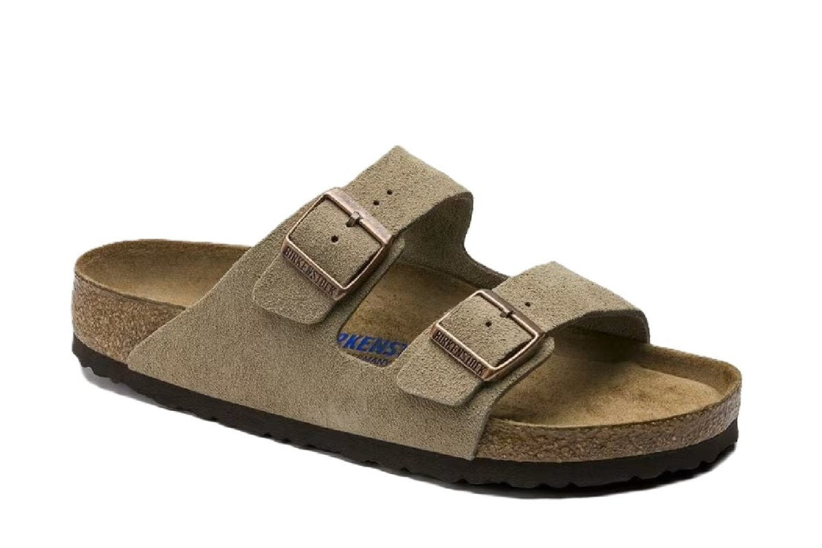 Birkenstock Arizona Soft Footbed Suede Leather Taupe Unisex Sandal - Unisex SandalsBirkenstock