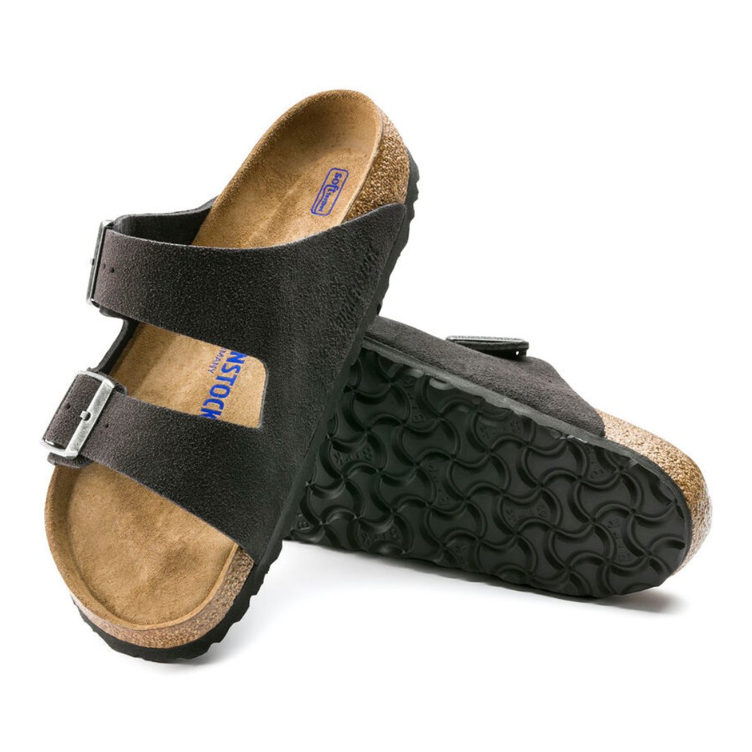 Birkenstock Arizona Soft Footbed Suede Leather Velvet Gray Unisex Sandal - Unisex SandalsBirkenstock