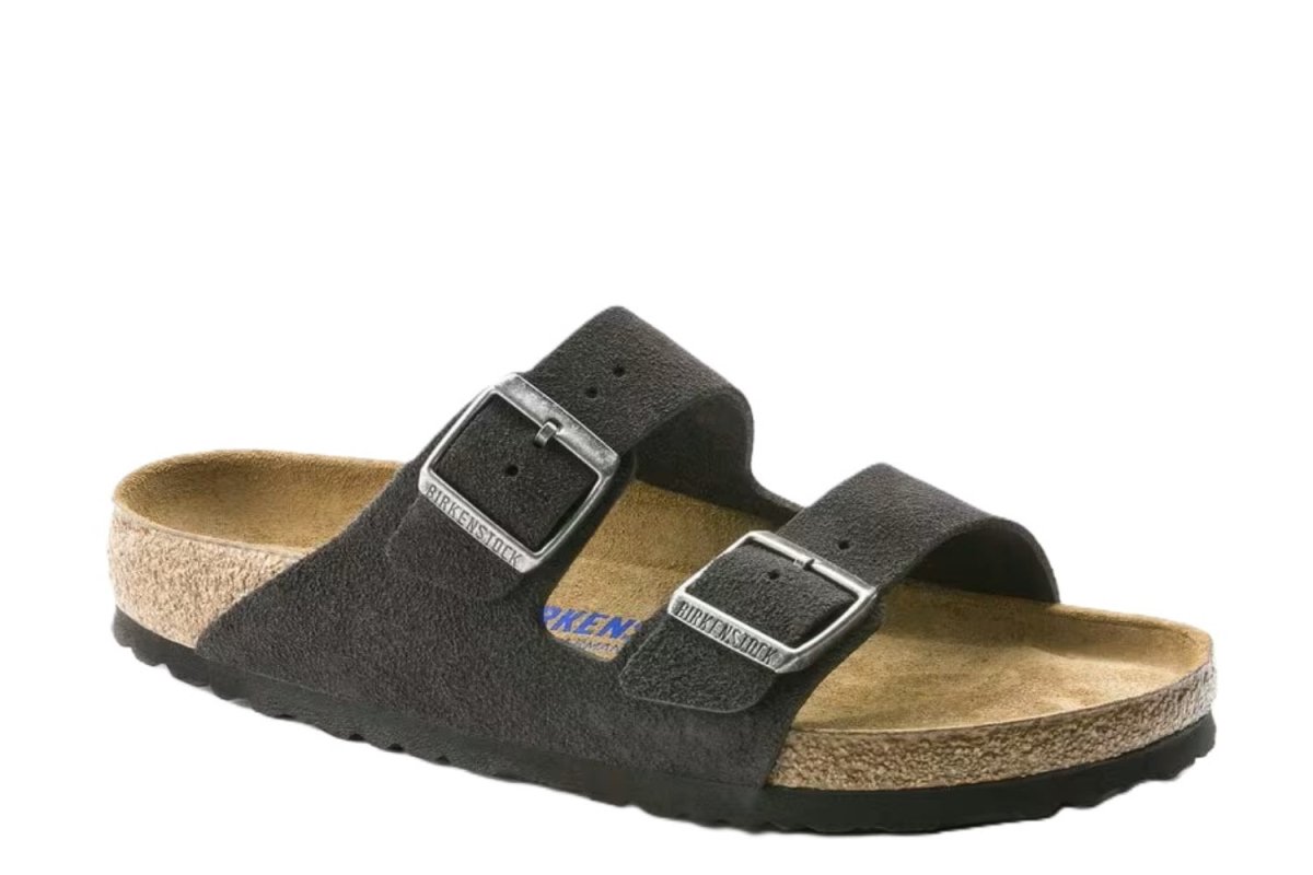 Birkenstock Arizona Soft Footbed Suede Leather Velvet Gray Unisex Sandal - Unisex SandalsBirkenstock